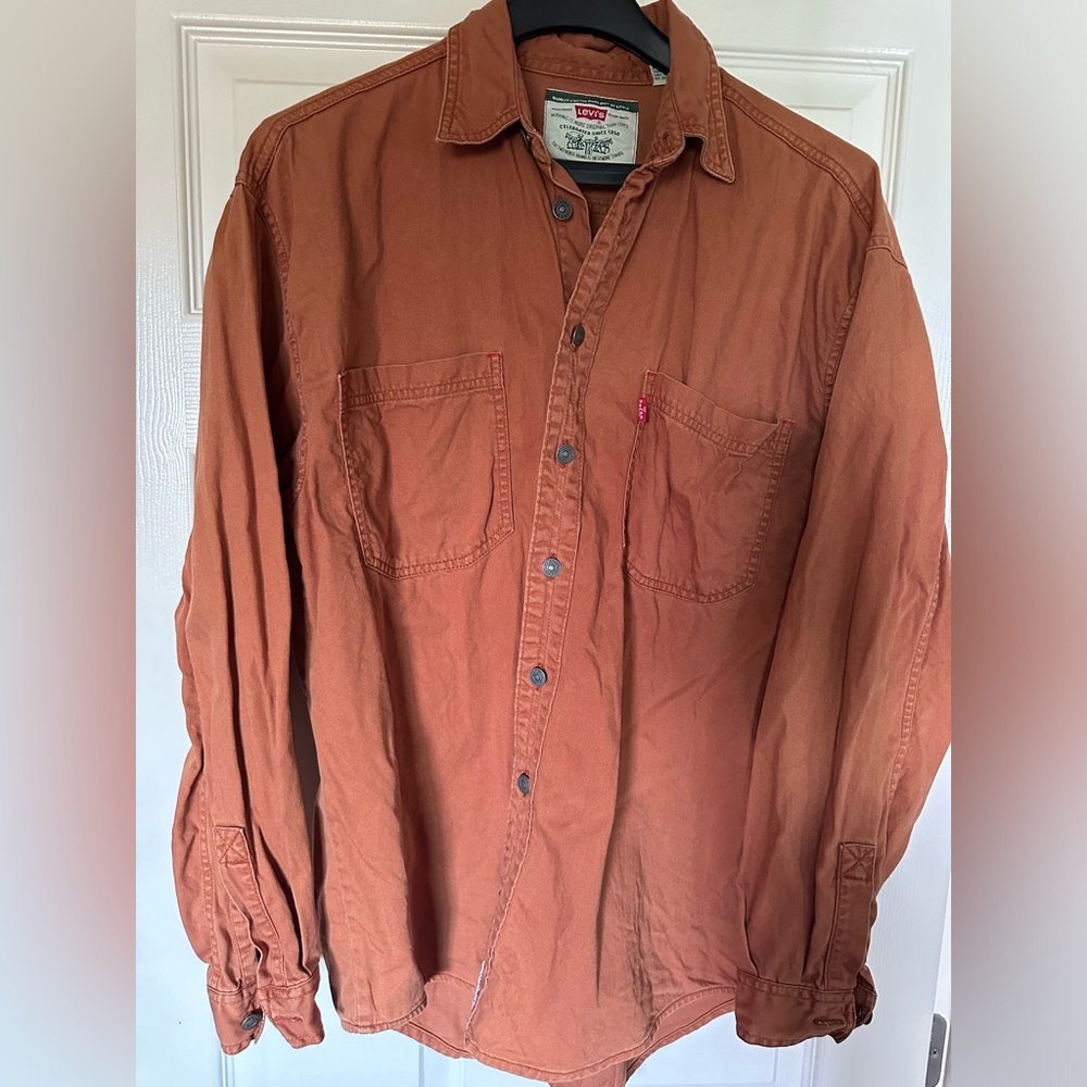 Levi's Men's Rust Orange Denim Shirt Jacket